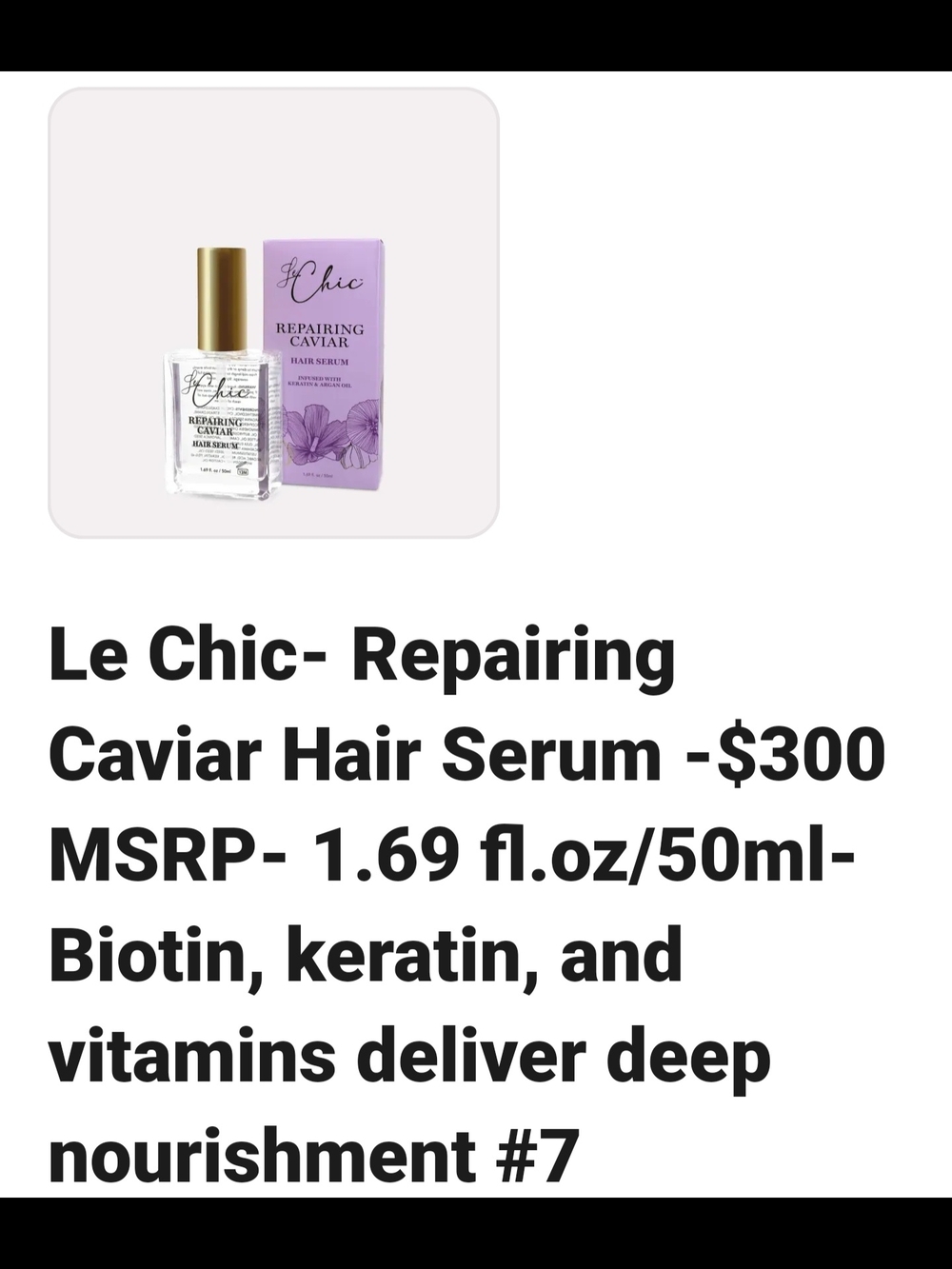 chic Repairing Caviar Hair Serum - Lavender